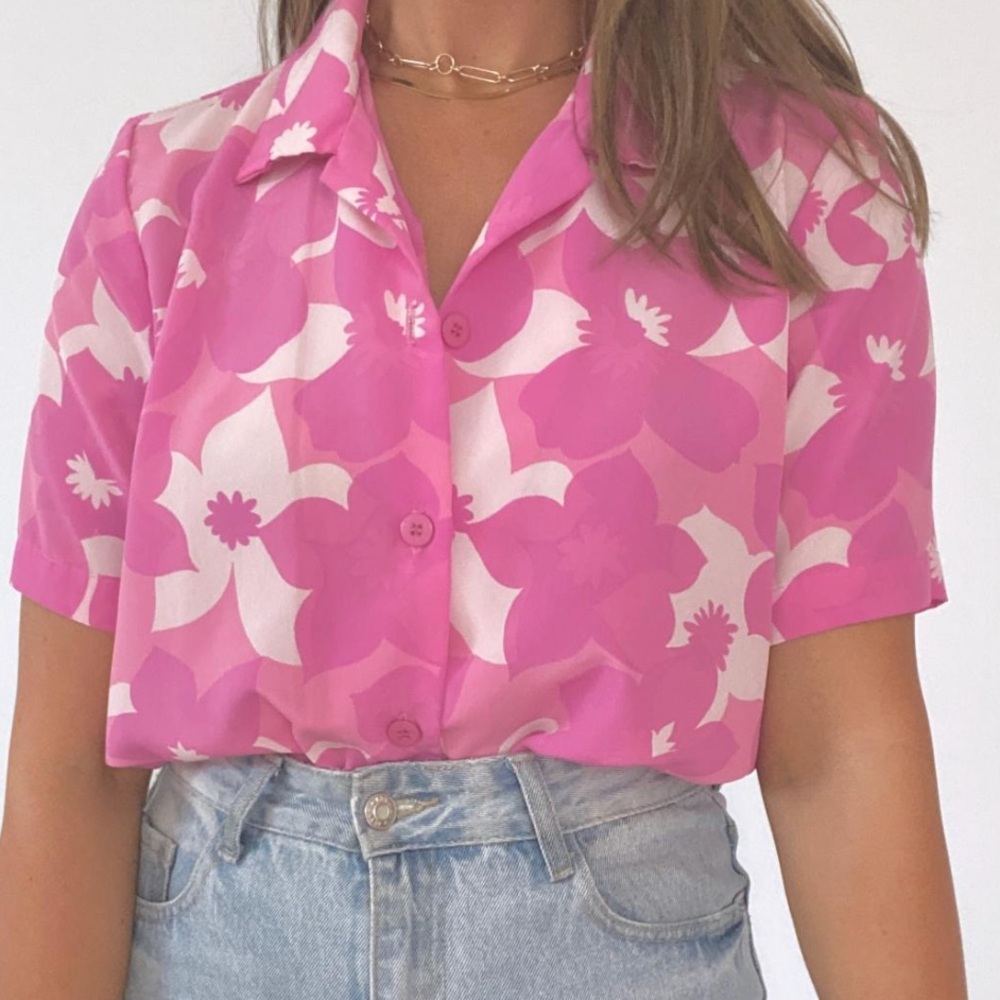 Pink Floral Blouse